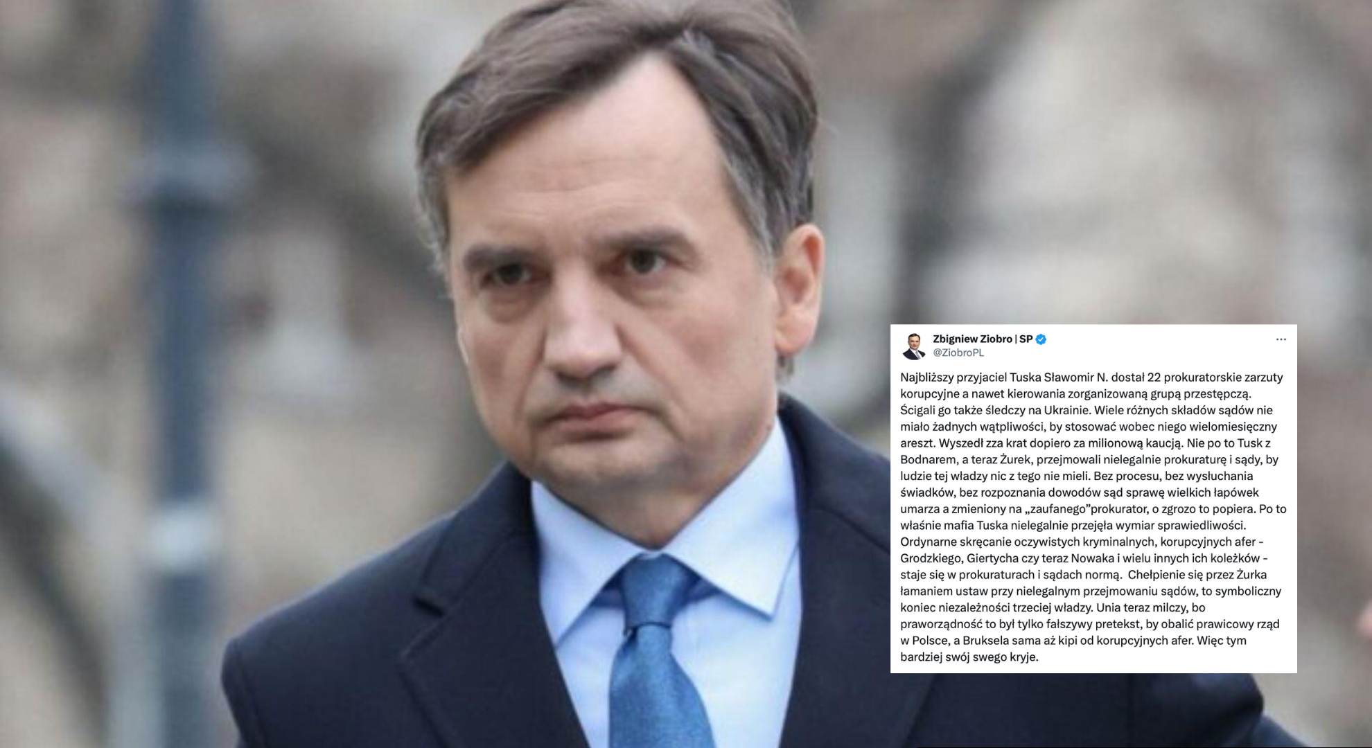 Ziobro: mafia Tuska przejęła sądy Ziobro: mafia Tuska przejęła sądy