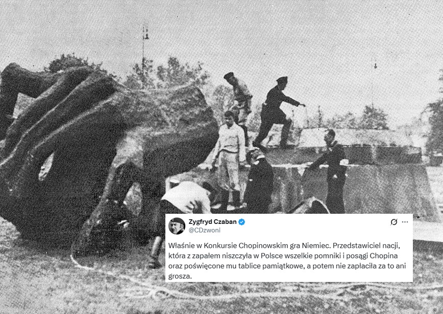 Niemcy niszczą pomnik Chopina w trakcie II wojny światowej