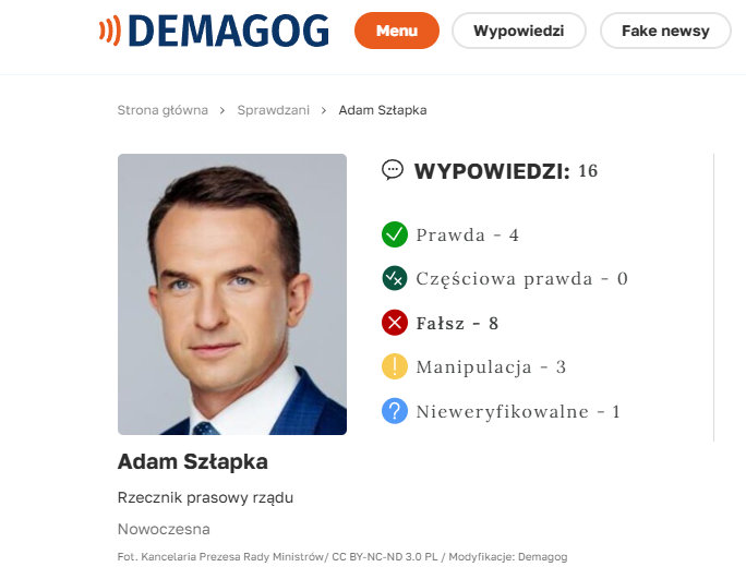 Adam Szłapka wg Demagoga