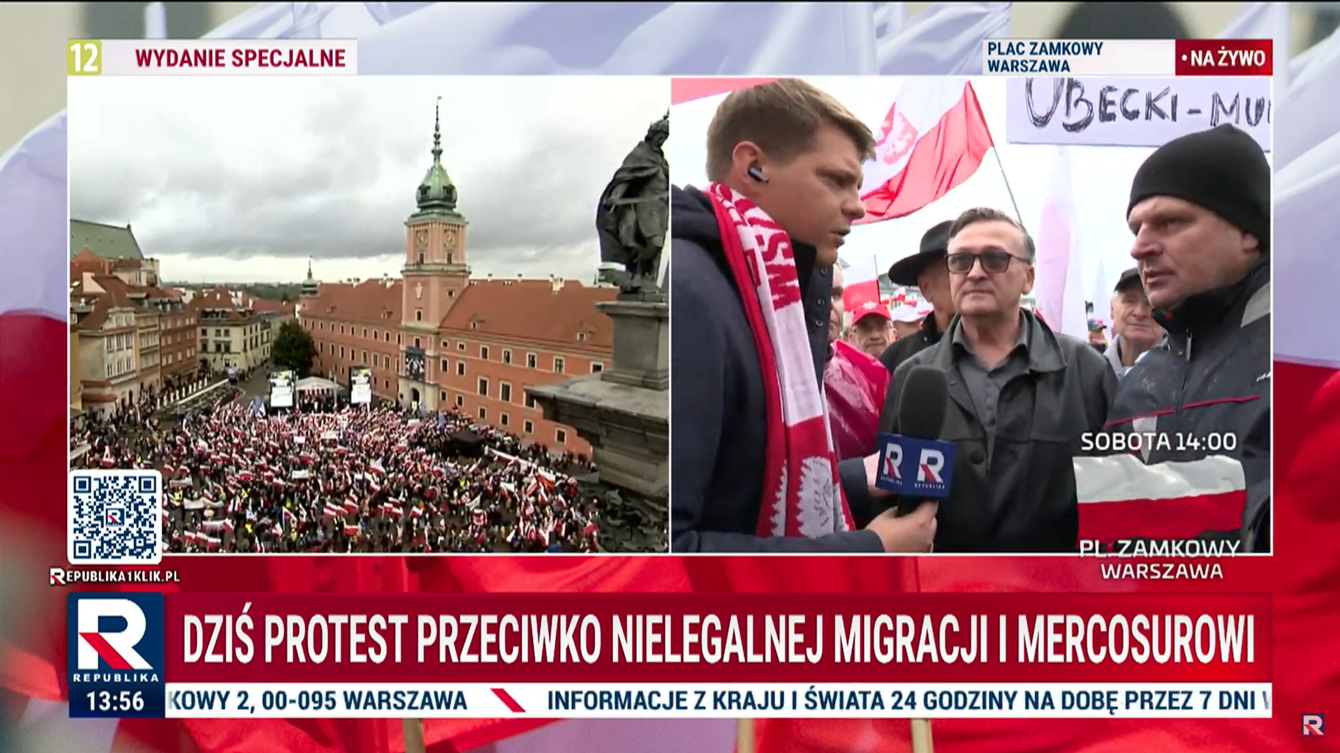 Manifestacja w Warszawie sprzeciwiająca się umowy UE-Mercosur i paktowi migracyjnemu