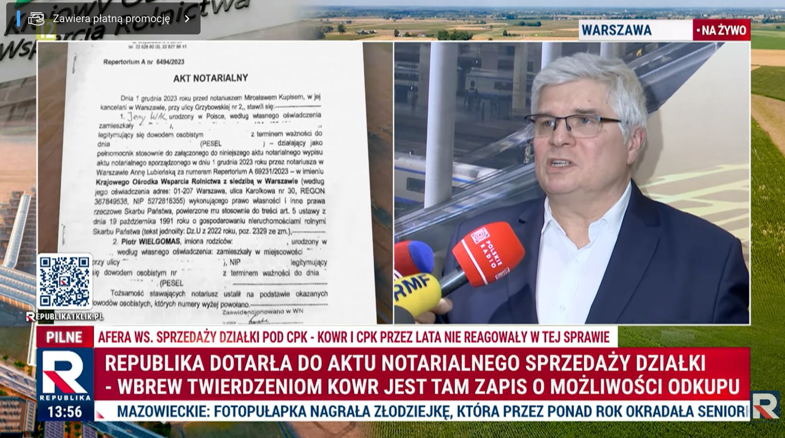 Republika pozyskała akt notarialny działki w Zabłotni Republika pozyskała akt notarialny działki w Zabłotni