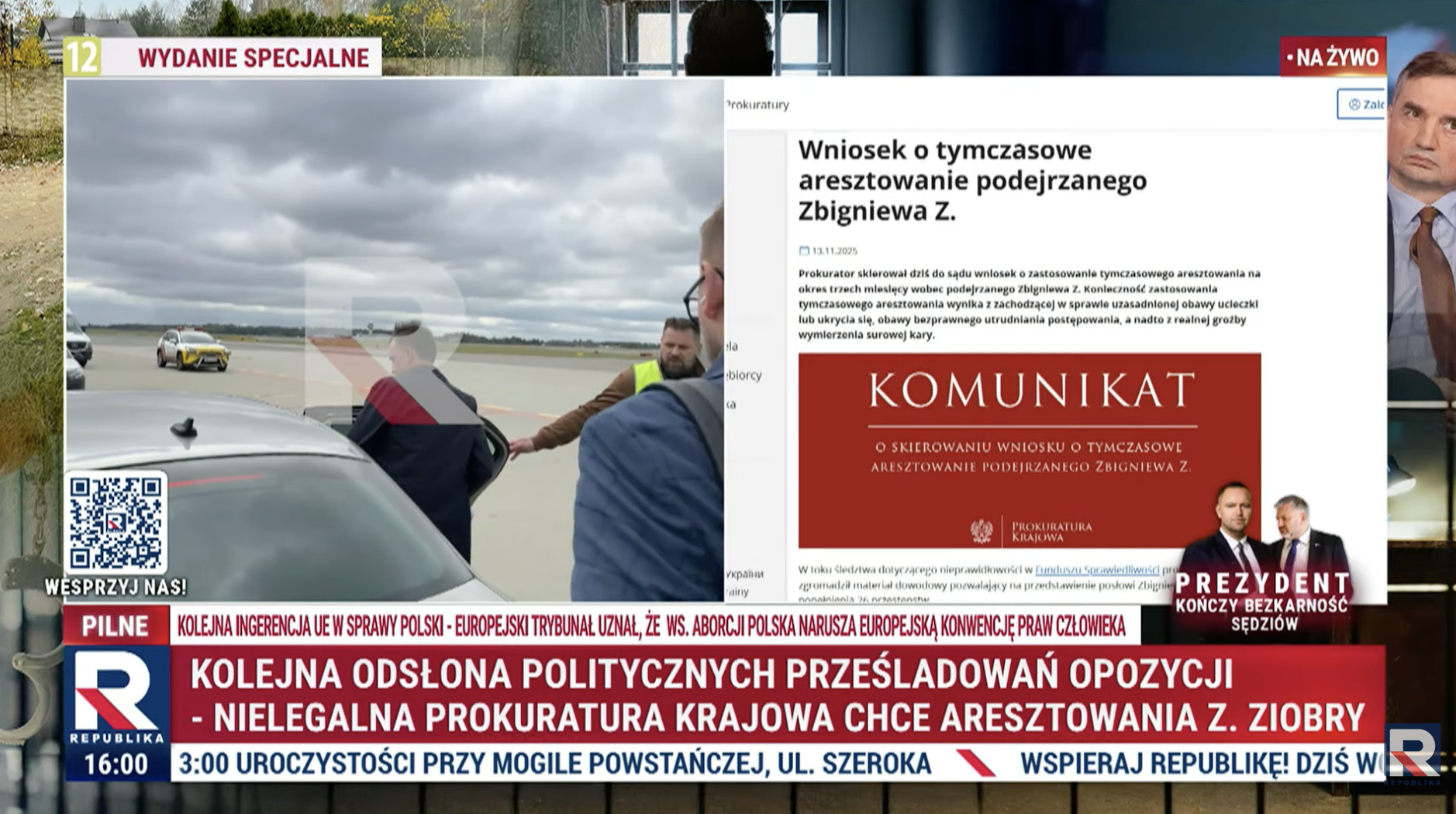 Nielegalna prokuratura chce aresztowania Ziobry