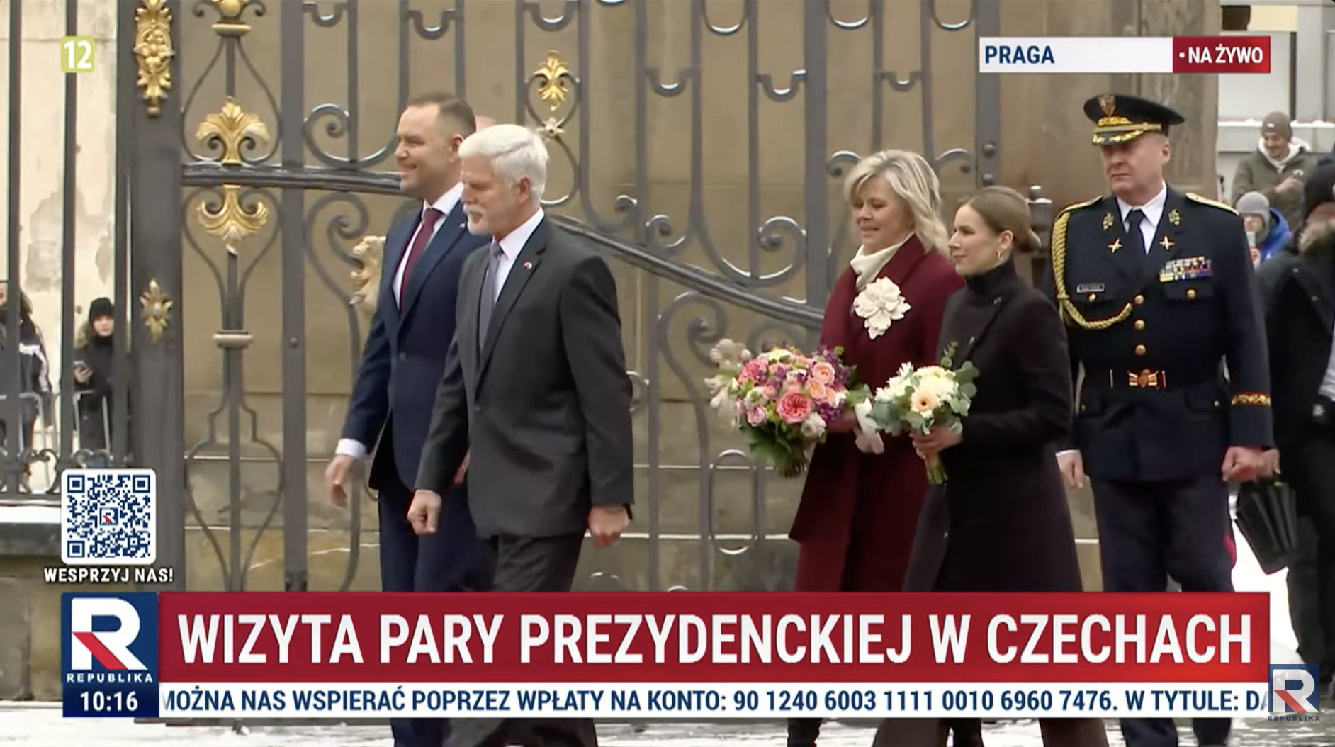 Prezydent Karol Nawrocki rozpoczął wizytę w Czechach od uroczystego powitania na Zamku Praskim