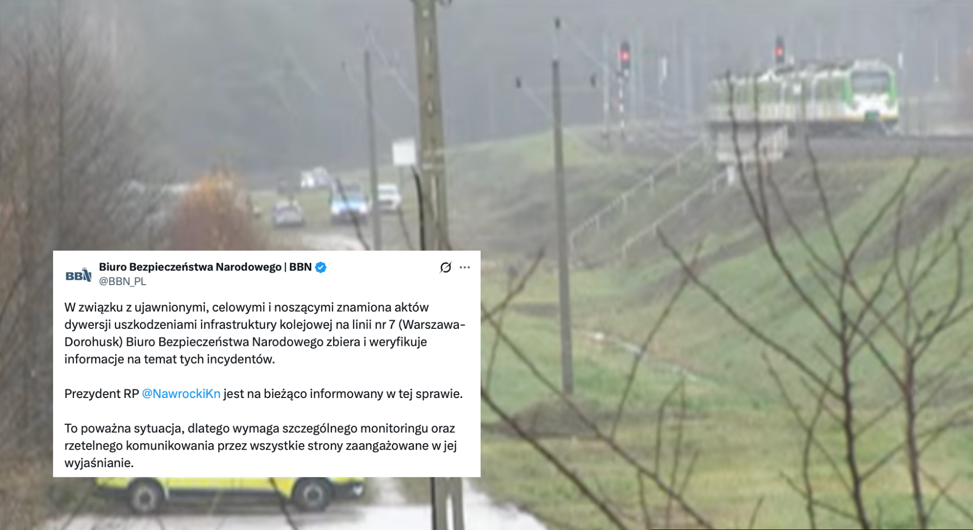 BBN o aktach dywersji na kolei