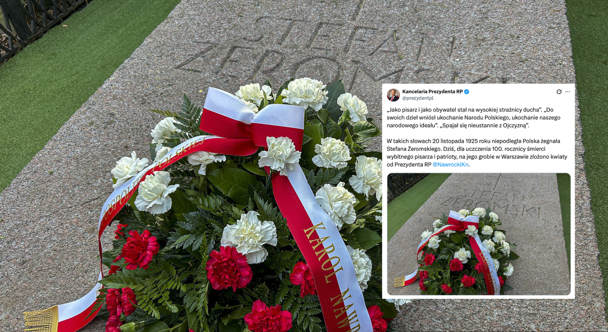 Prezydent Karol Nawrocki oddał hołd Stefanowi Żeromskiemu