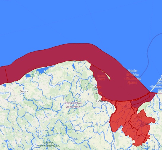 mapa zagrożenia cofką
