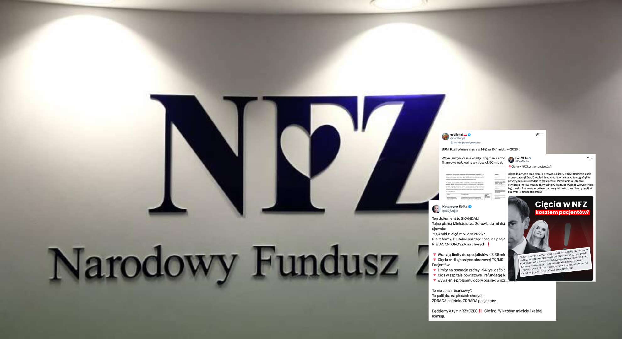 Opozycja reaguje na ujawniony dokument o cięciach w NFZ