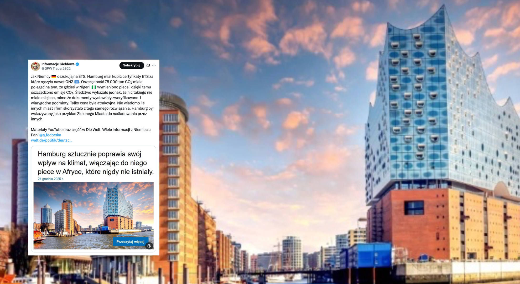 Niemieckie media o fikcyjnych certyfikatach klimatycznych