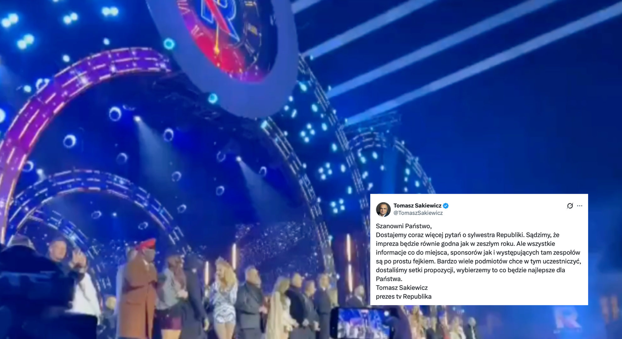 Sakiewicz komentuje przygotowania do sylwestra Republiki