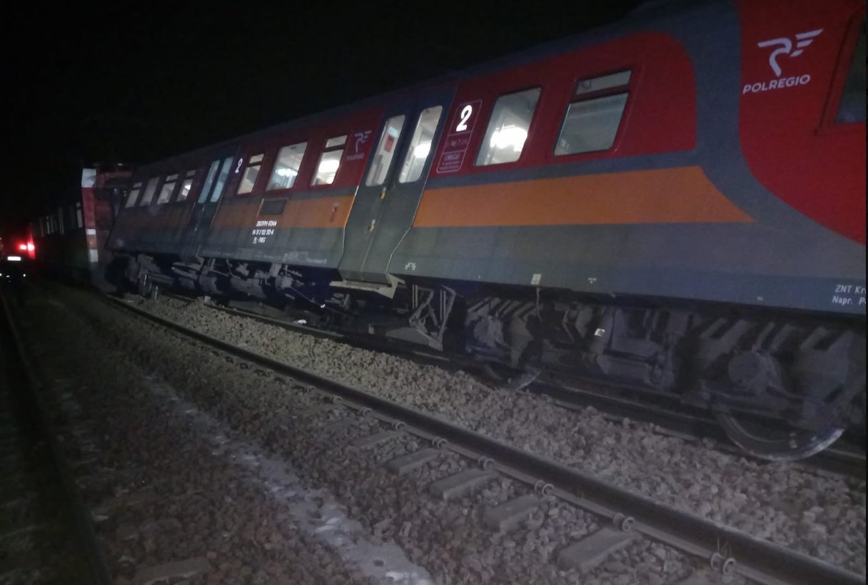wykolejony pociąg Polregio