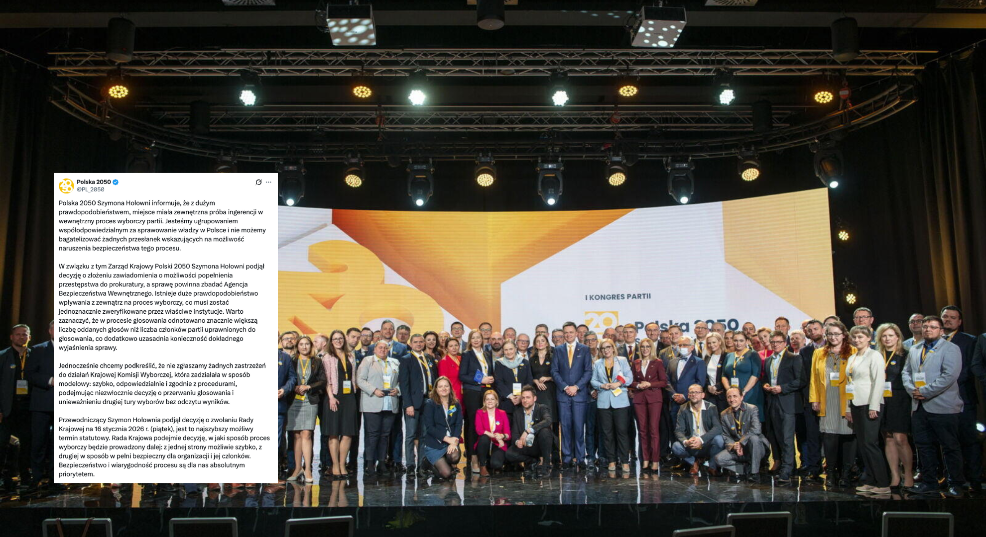 Afera w Polsce 2050 z wyborami przewodniczącego