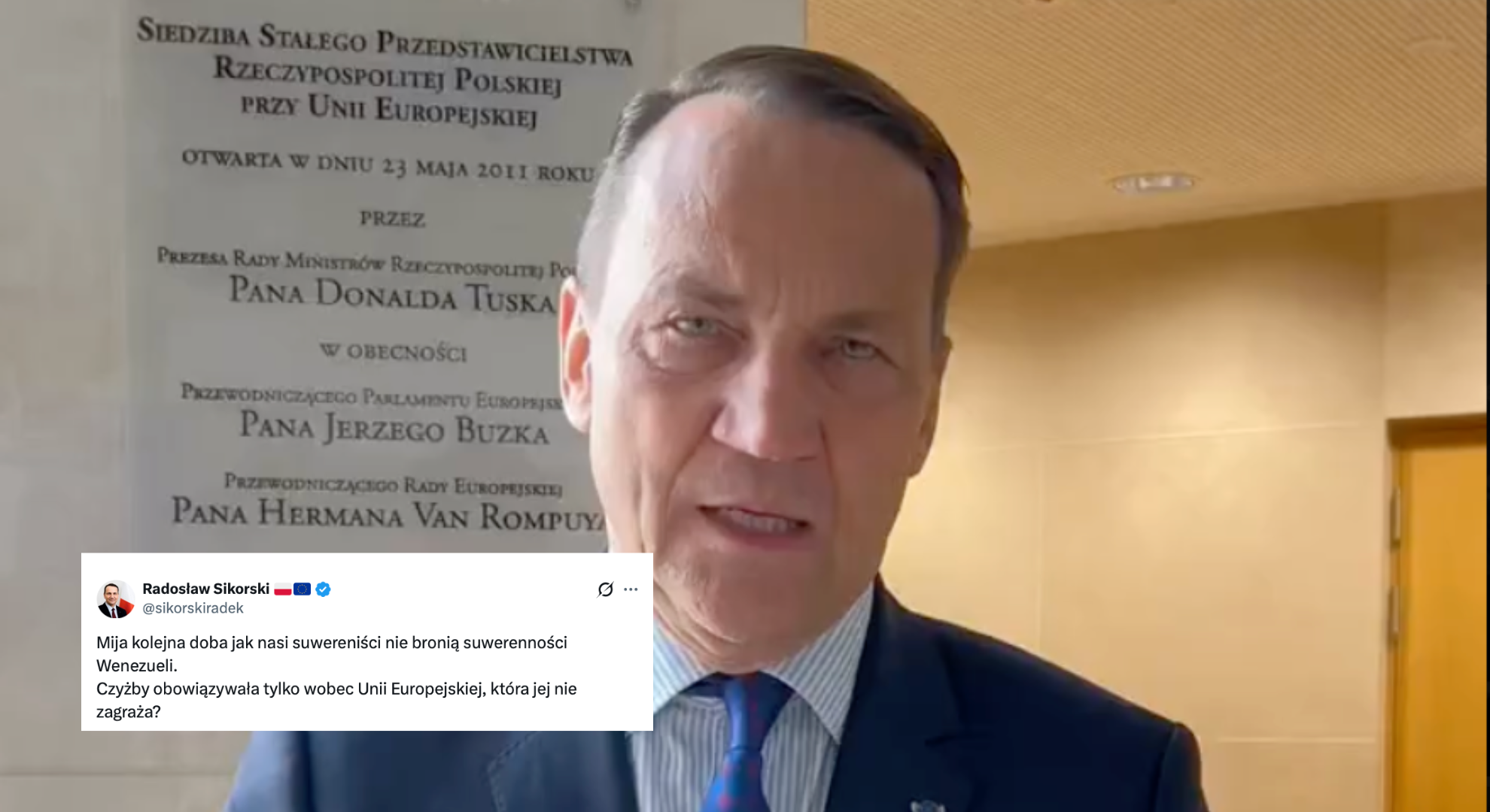 Czy Sikorski po raz kolejny występuje przeciwko USA? Minister od Tuska w obronie Maduro