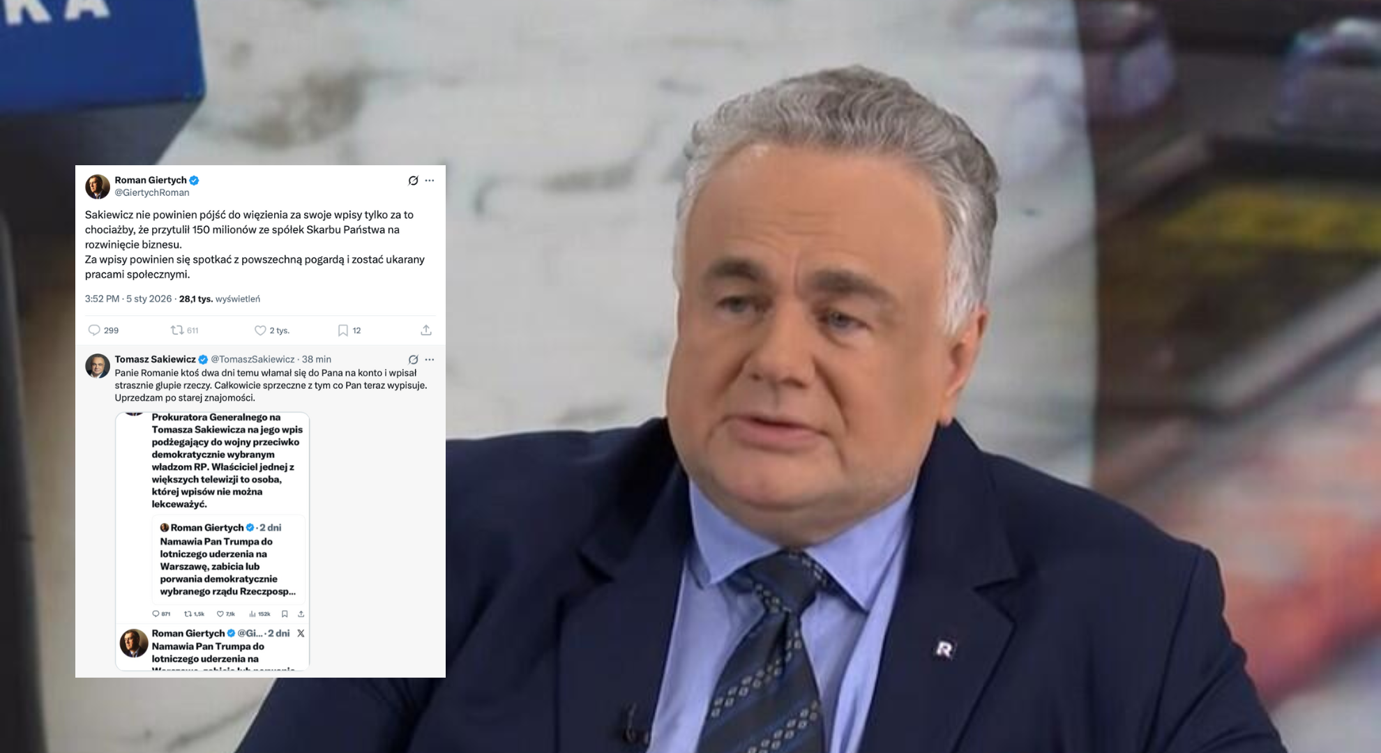 Sakiewicz odpowiada na ataki Giertycha