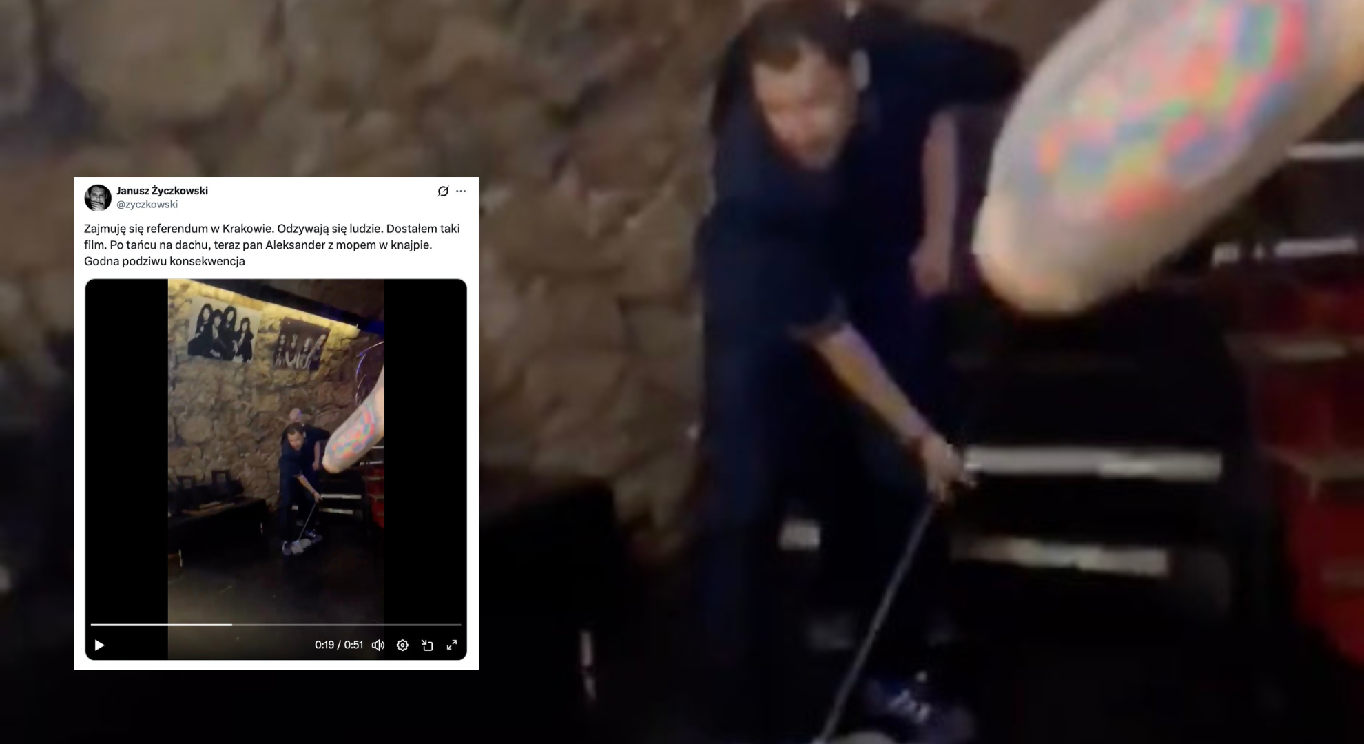 Prezydenta Krakowa z mopem w knajpie