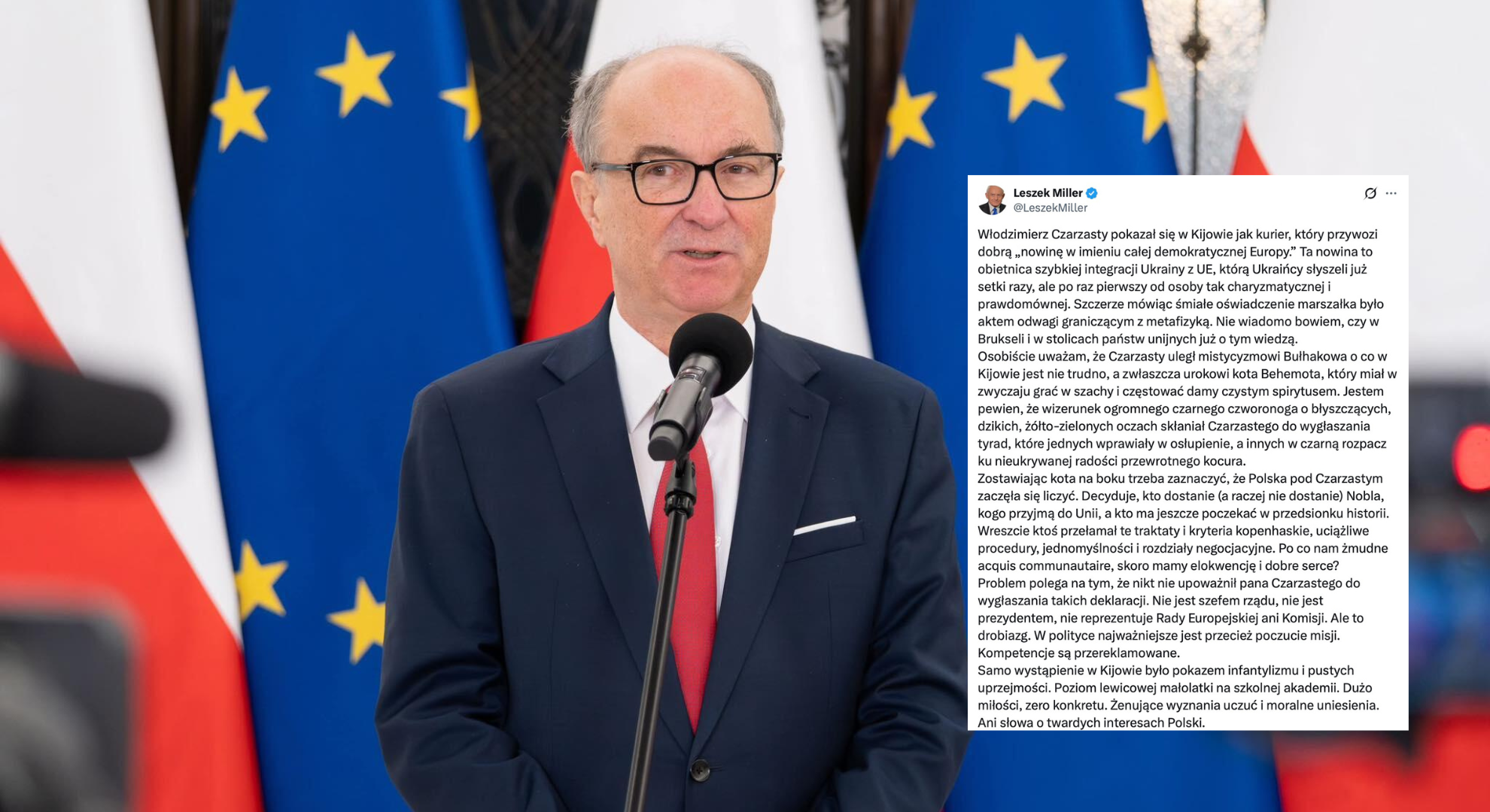 Miller bezlitosny dla Czarzastego ws. Ukrainy