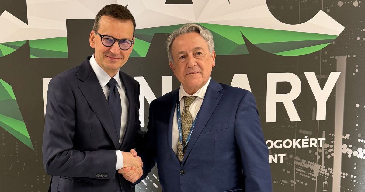 Hermann Tertsch i Mateusz Morawiecki na CPAC Węgry