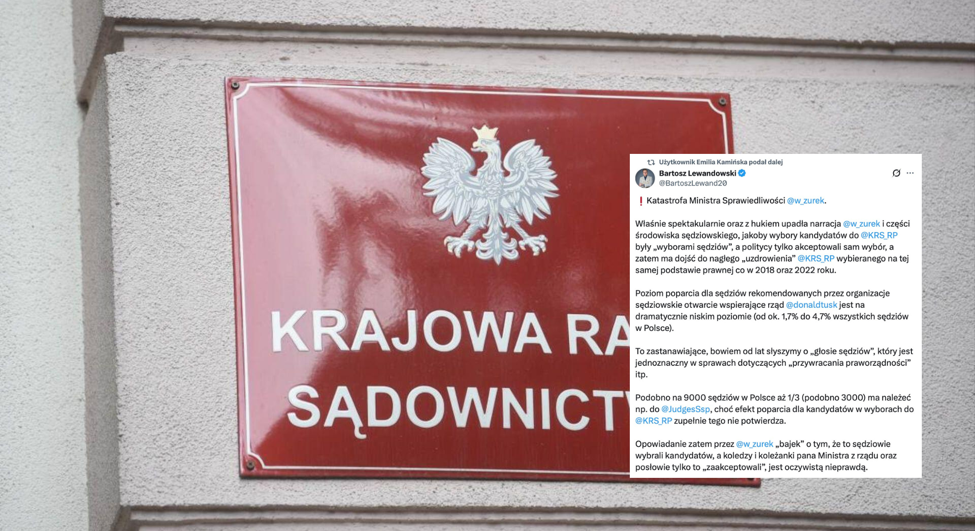 Lewandowski punktuje narrację rządu o wyborach do KRS
