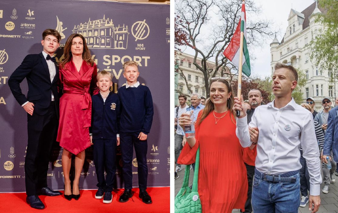 Judit Varga z dziećmi i Peter Magyar, były mąż Vargi z byłą kochanką