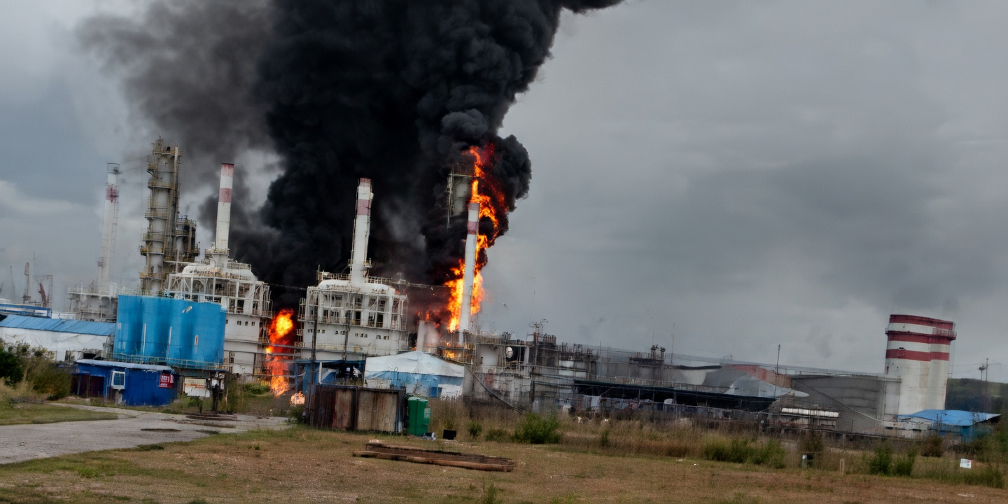 rosyjska rafineria trafiona przez Ukraińców