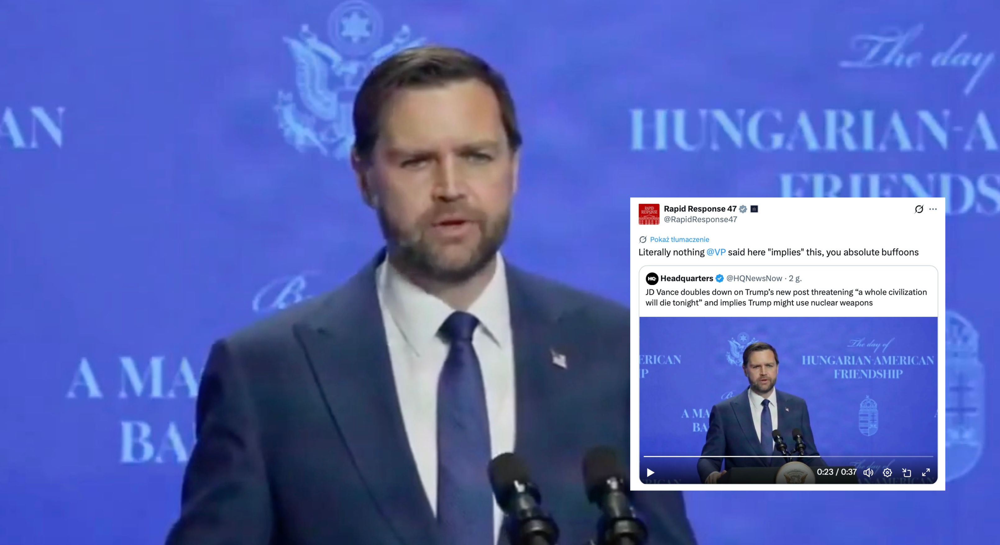 J.D. Vance w Budapeszcie