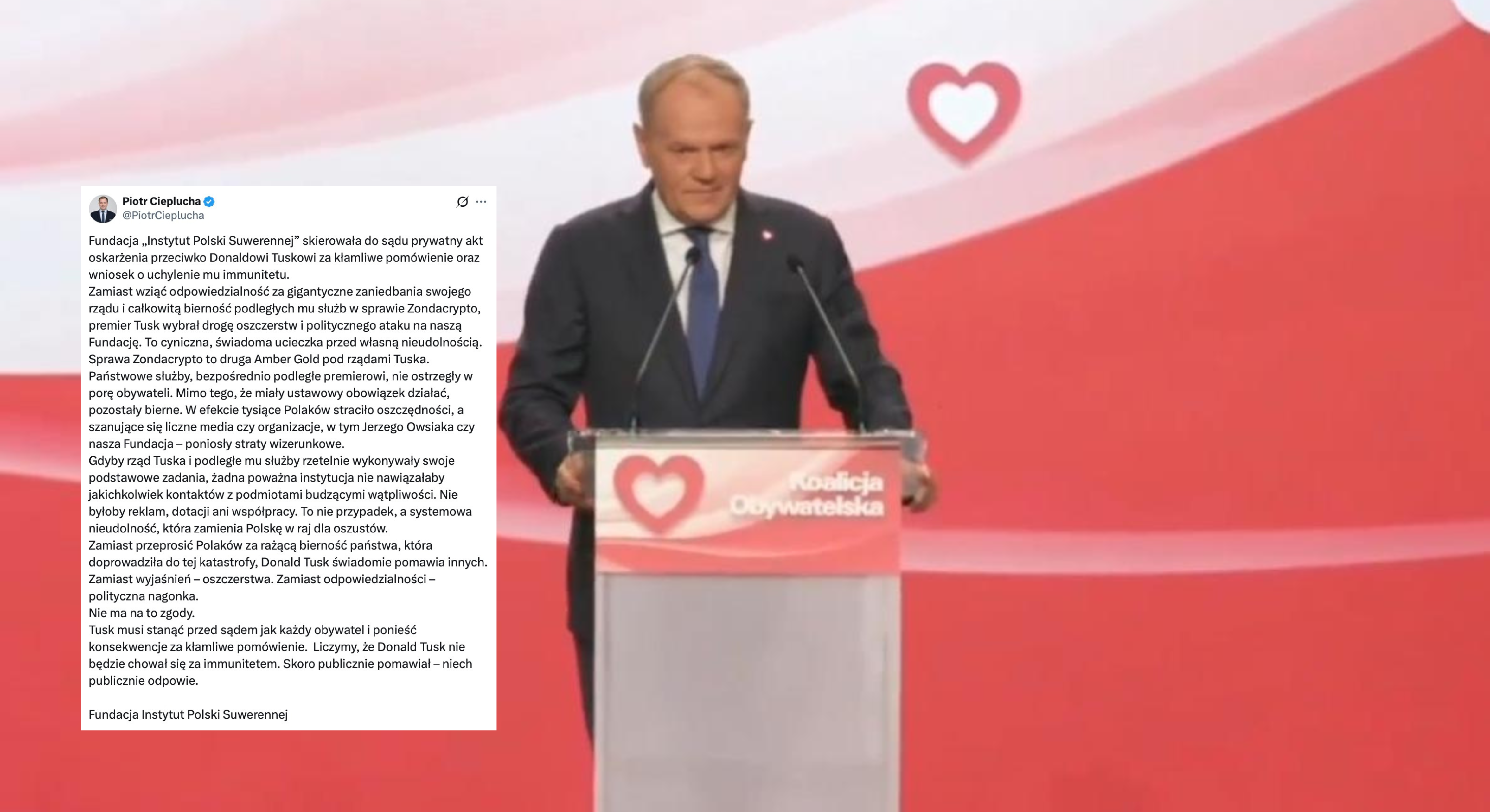 Ostra odpowiedź na ataki Tuska