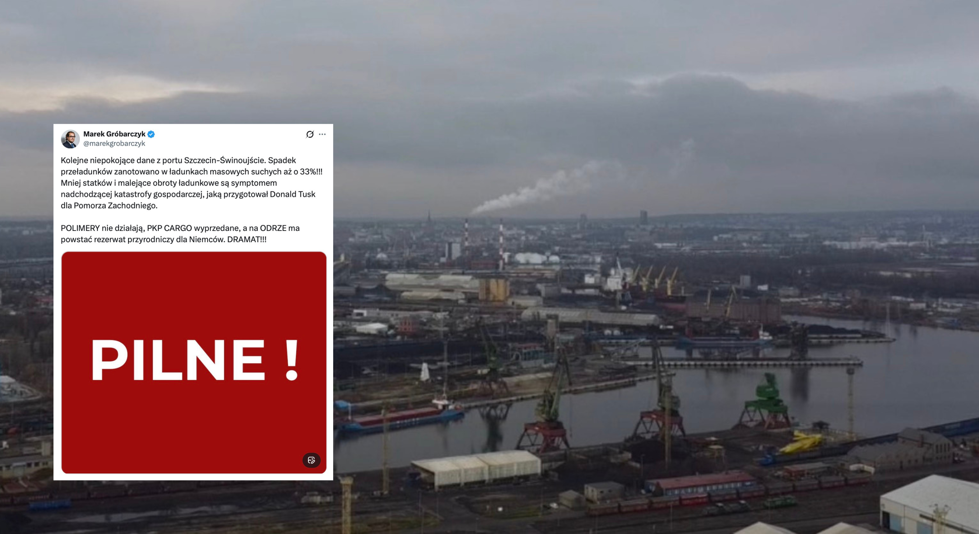 Spadki w porcie Szczecin-Świnoujście