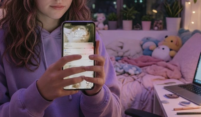 nastolatka na telefonie