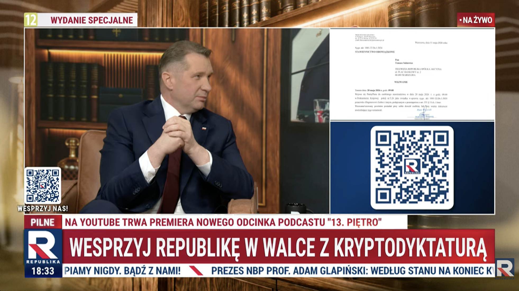 Sakiewicz i Czarnek komentują atak władzy na Republikę