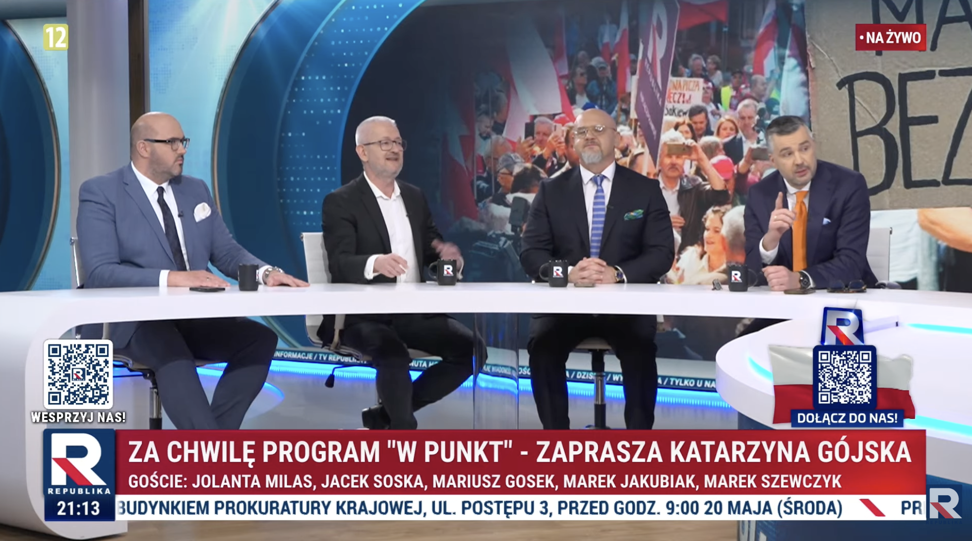 Goście Holeckiej alarmują o nękaniu dziennikarzy