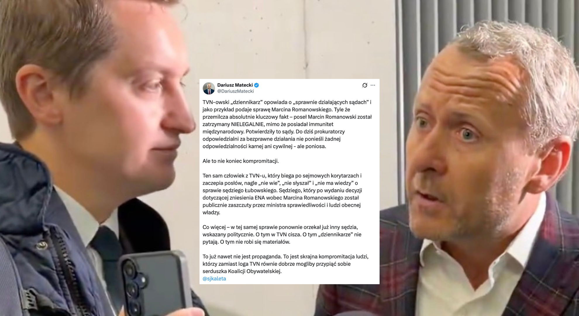 Matecki ostro o mediach ws. Romanowskiego