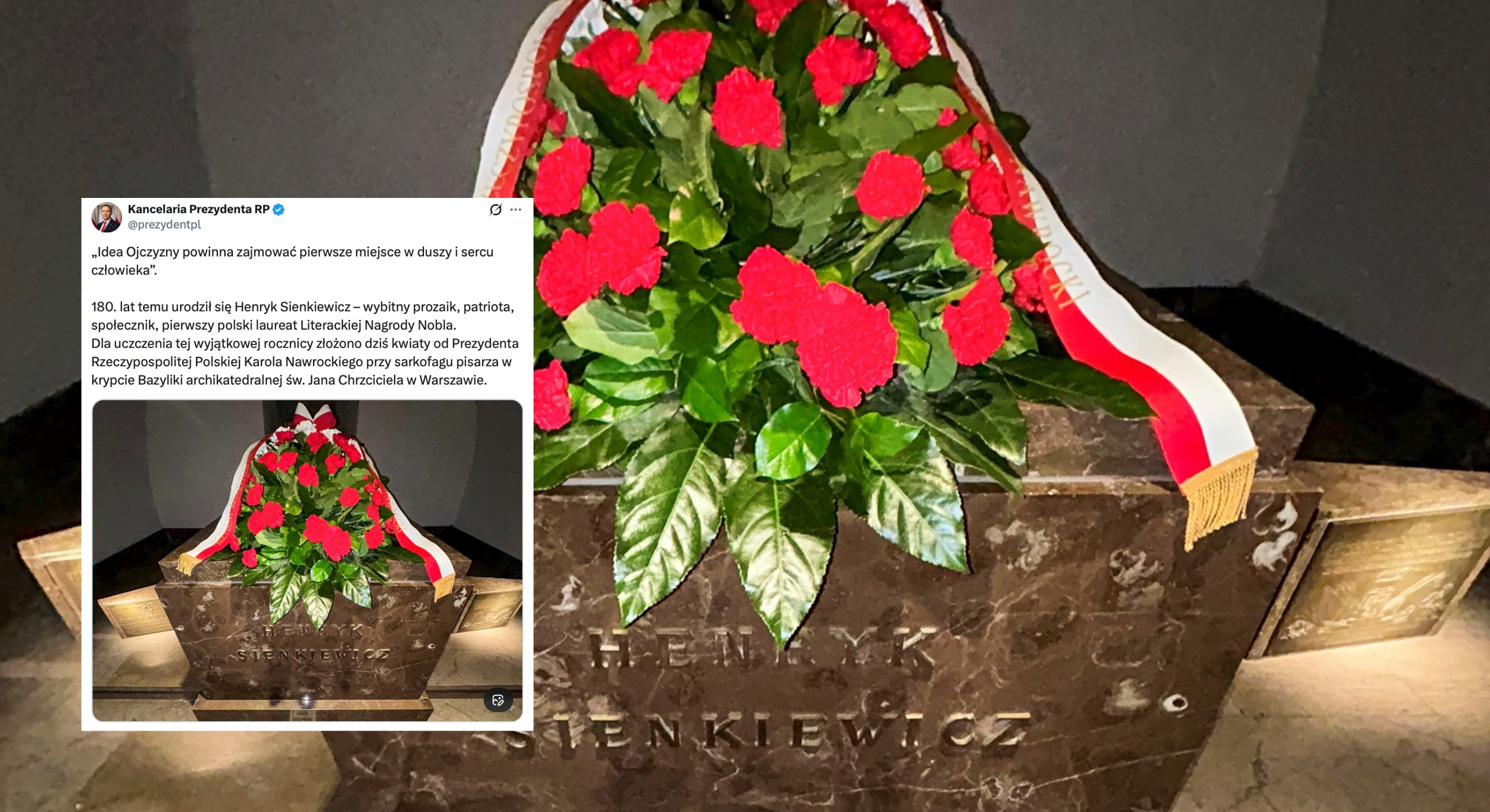 Karol Nawrocki uczcił rocznicę urodzin Henryka Sienkiewicza