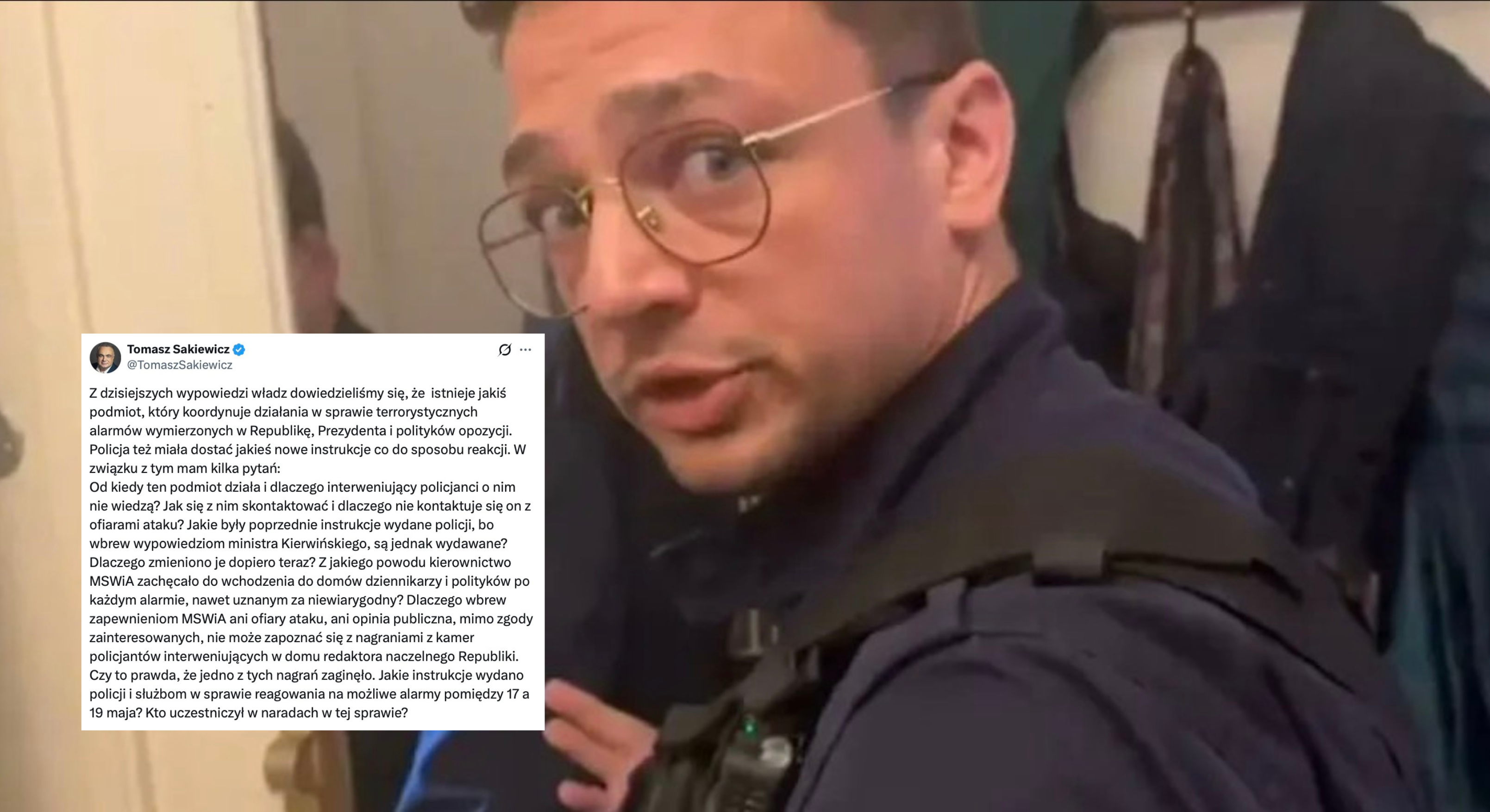 Redaktor naczelny Republiki Tomasz Sakiewicz pyta o działania służb po serii alarmów