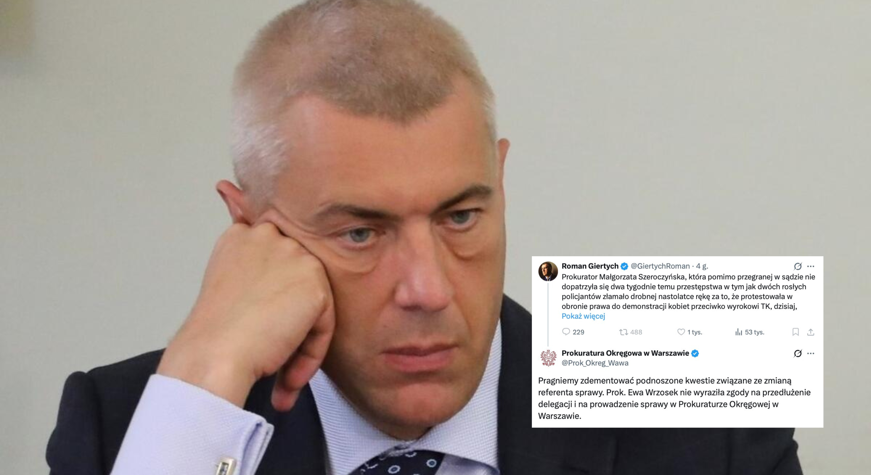 Prokuratura odpowiada Giertychowi po umorzeniu śledztwa ws. afery dwóch wież. "Pragniemy zdementować"
