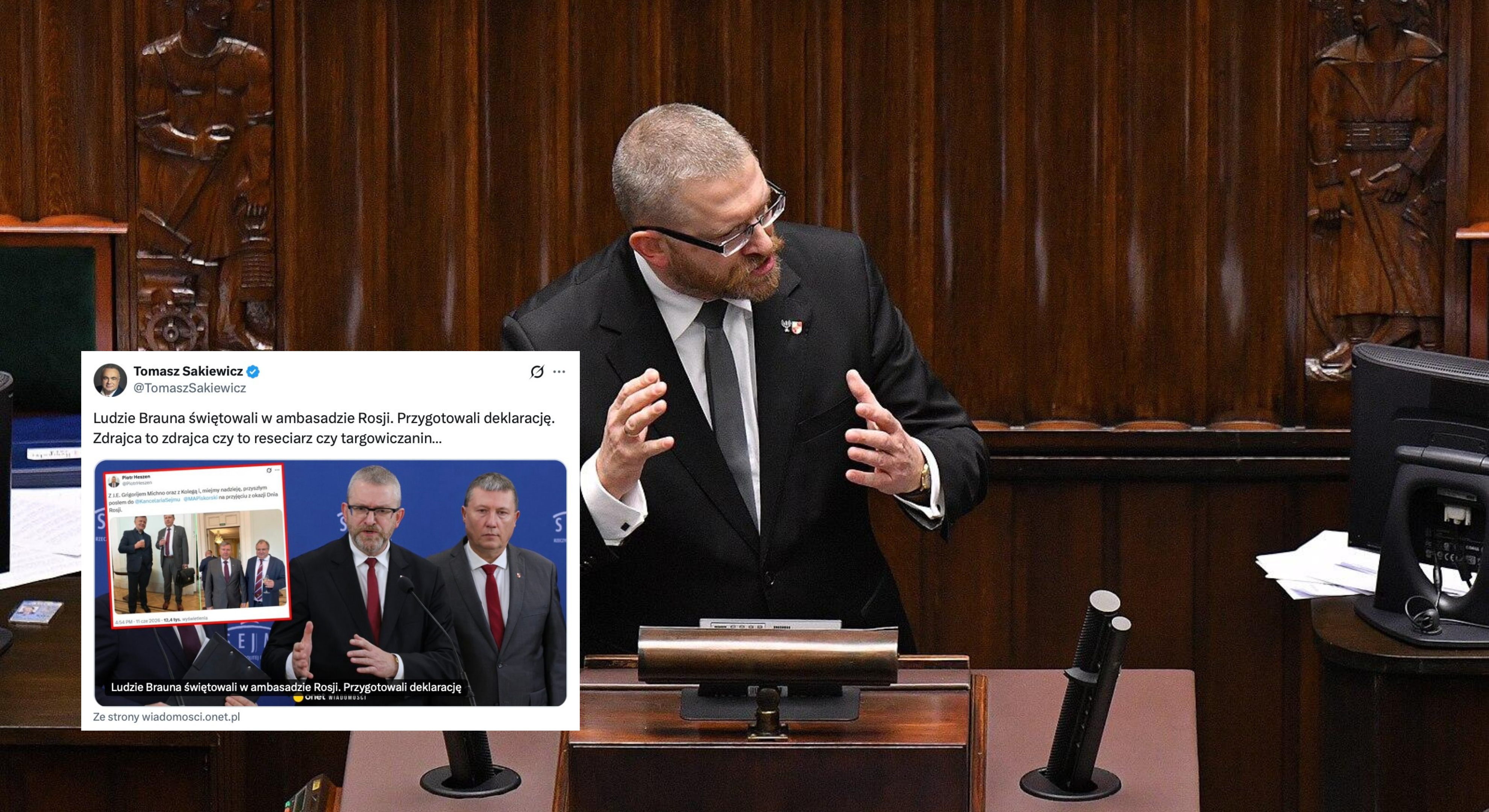 Mocne słowa Sakiewicza o ludziach Brauna. Poszli do ambasady Rosji