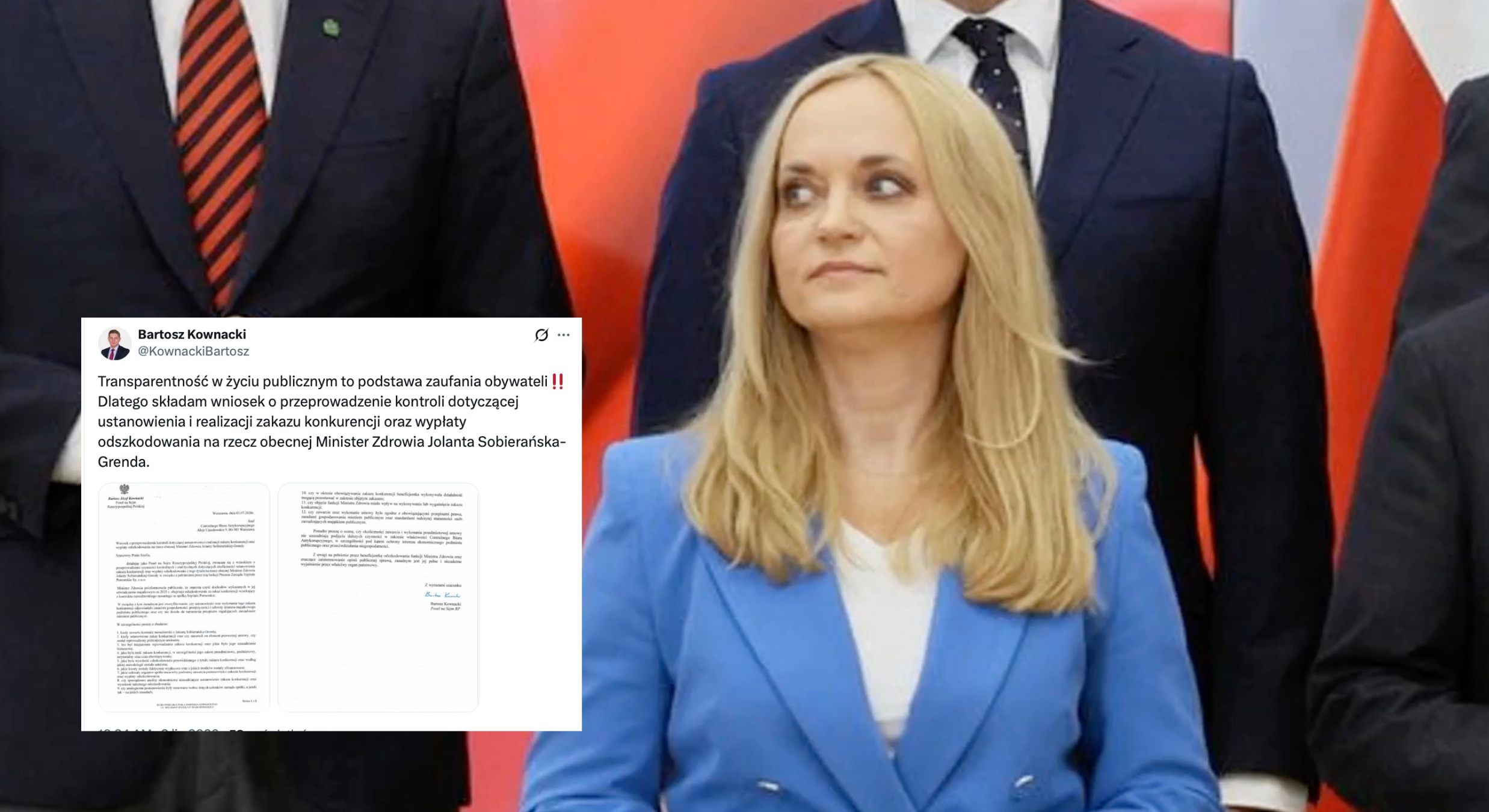 Kownacki chce kontroli ws. minister zdrowia