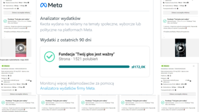 Twój Głos Jest Ważny, Meta Ads wydatki