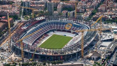 Stadion Camp Nou podczas przebudowy