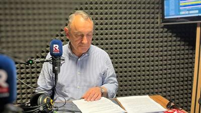 Adrian Stankowski w studiu Radia Republika
