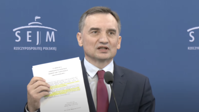 ziobro na konferencji