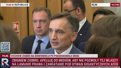 Zbigniew Ziobro po wyjściu z nielegalnej komisji poseł Sroki
