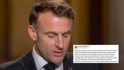 Macron o rosyjskich dronach nad Polską