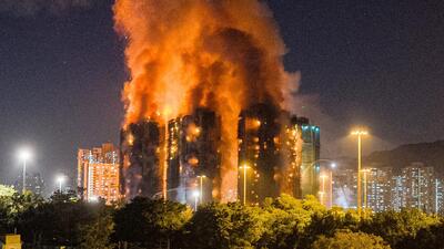 pożar w Hongkongu