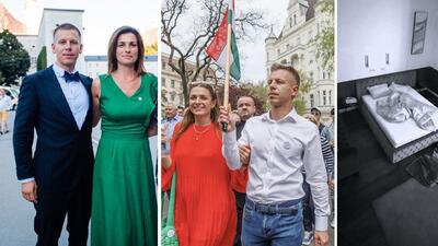 Peter Magyar z Judit Varga po lewej