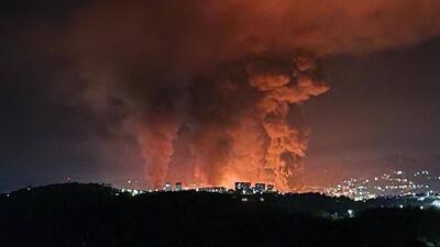 płonąca rafineria w Tuapse