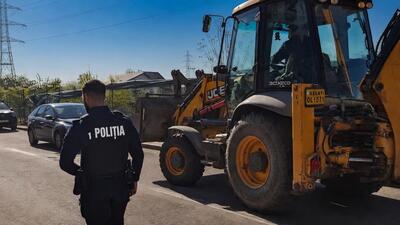 przyjechał buldożerem po rosyjskiego drona