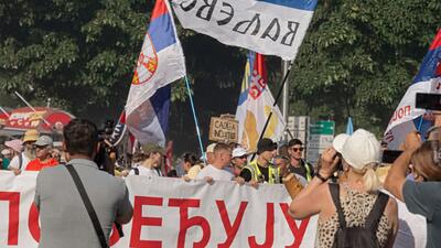 protesty w Serbii