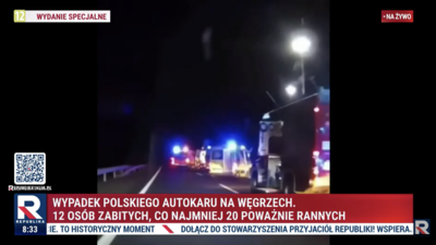 Tragiczny wypadek polskiego autokaru na Węgrzech. Zginęło 12 osób