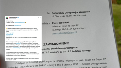 Paweł Jabłoński zawiadamia prokuraturę. Chodzi o raport Mróz-Gorgoń za niemal 200 tys. zł