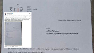 Miłosz Kłeczek z zakazem wstępu do Sejmu