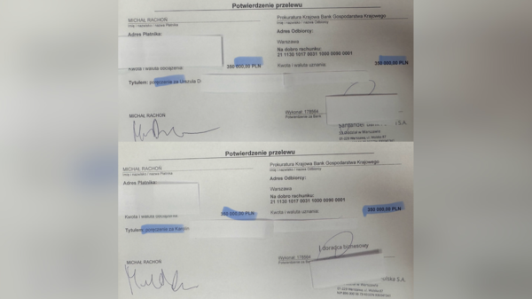 przelew, potwierdzenie